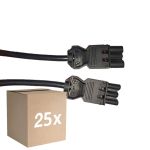 Confezione Multipack 25x Noxion GST - Compatibile Cavo di prolunga Nero - Maschio + Femmina - 5m - 3 pole 1,5mm2