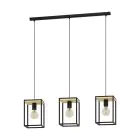 Eglo Luce Pendente Libertad Acciaio Legna Nero Marrone | IP20 - Adatto per 3x E27 